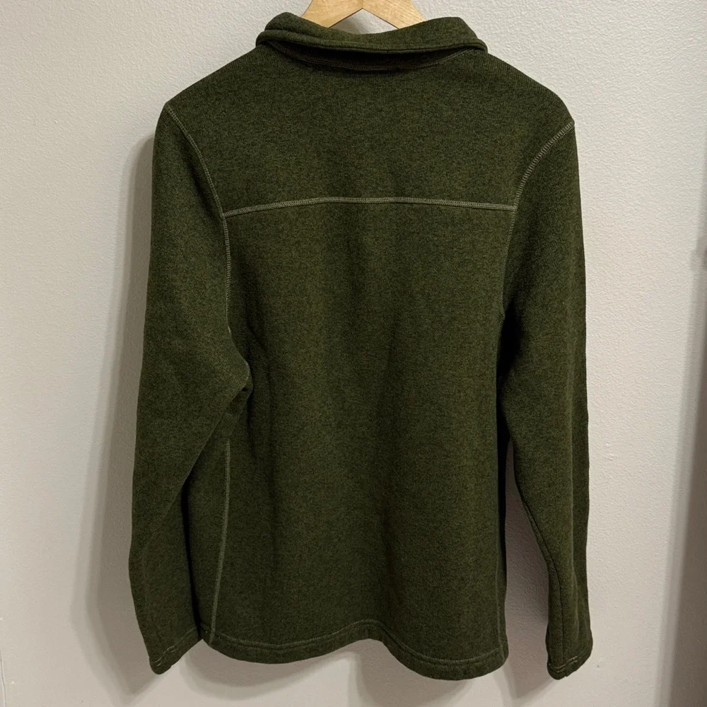 Men’s The North Face Olive Green Quarter-Zip Up Fleece Sweater. Size Large